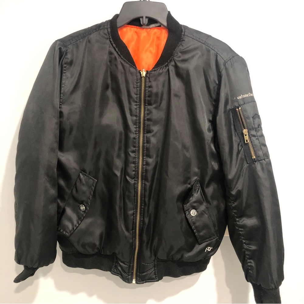 Avalanche Women's Black Zip Aviator Jacket Coat Size Large
